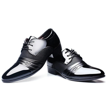 Riolio Former PU Leather Shoes for Men Lace Up Oxfords Wedding Shoes for Male Dress Shoes for Party Zapatos Para Hombre De Vestir